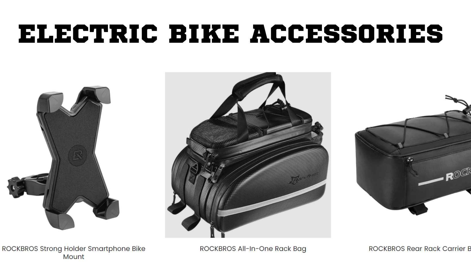Range of E-Bike Accessories Troxus Offer